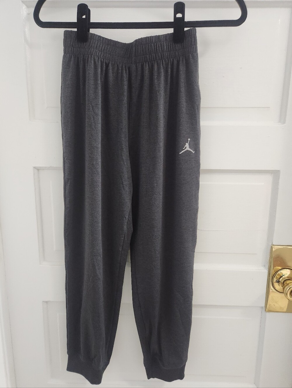 Jordan Kids Dark Gray Jogger Sweatpants with White Jumpman 12